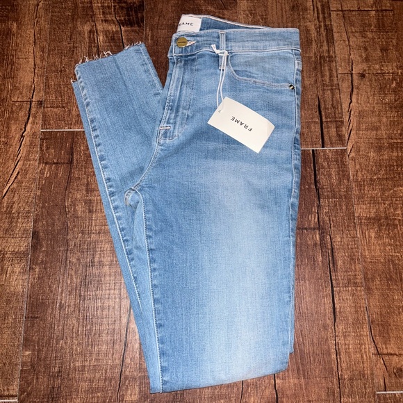 Frame Blue Europa Le High Skinny Raw Hem Jeans 29 NWT - Picture 1 of 12